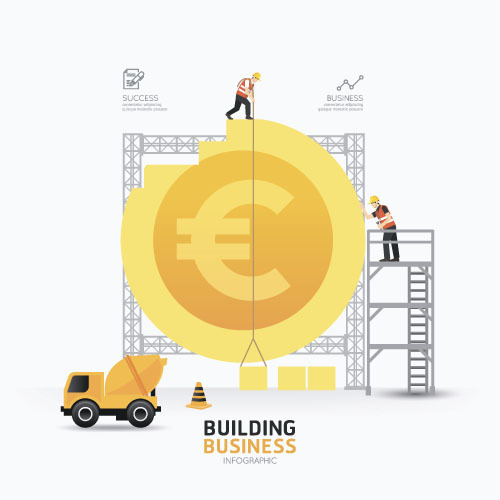 construction infographic template vector 07