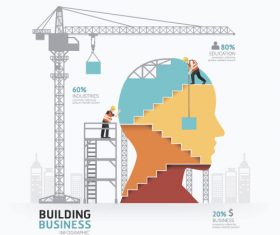 construction infographic template vector 08