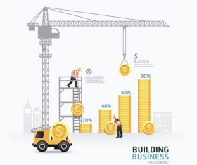 construction infographic template vector 09