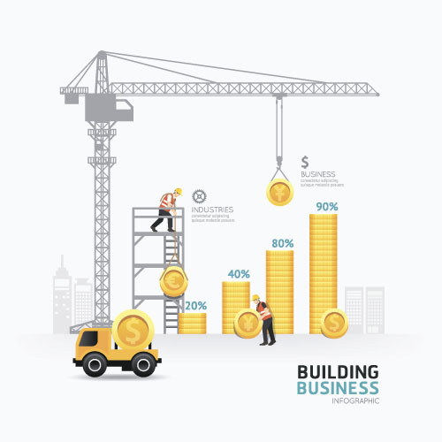 construction infographic template vector 09