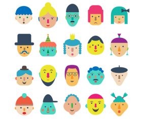 faces icon vector design 01