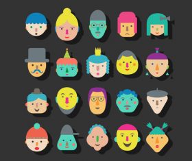 faces icon vector design 02