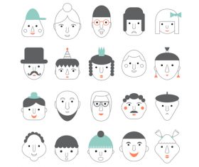 faces icon vector design 03
