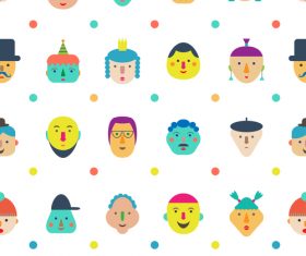 faces seamless pattern vector 01