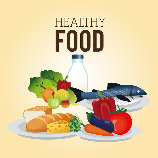 healthy food illustration vectors 07 free download