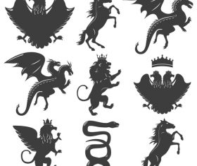 heraldry symbols design vector 01