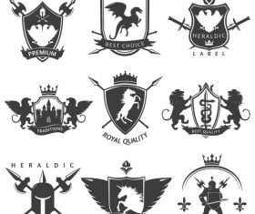 heraldry symbols design vector 02