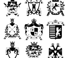 heraldry symbols design vector 03