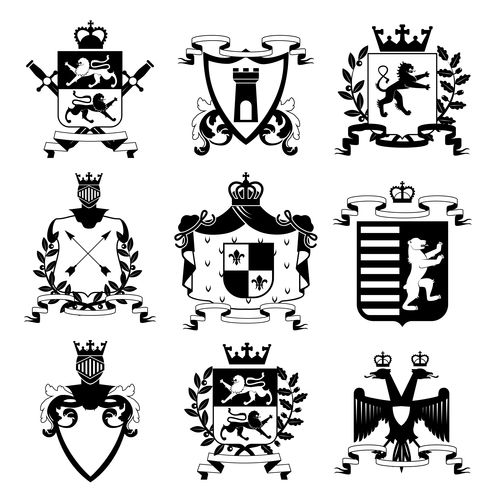 heraldry symbols design vector 03