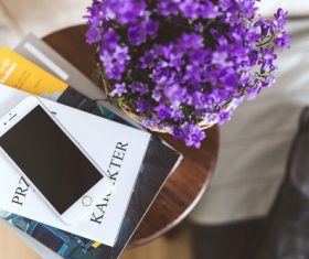 iPhone 6 on a white book Stock Photo