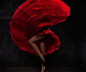 Girl wearing a red dress with red flowers background Stock Photo free ...