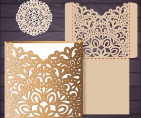 laser cutting floral decor design vector 01