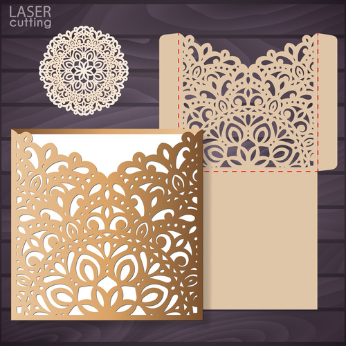 laser cutting floral decor design vector 01