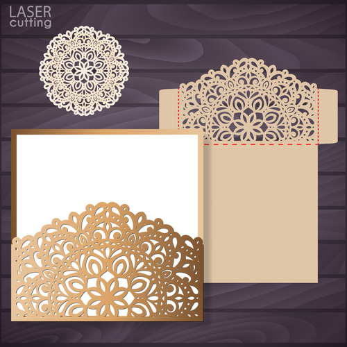 laser cutting floral decor design vector 02