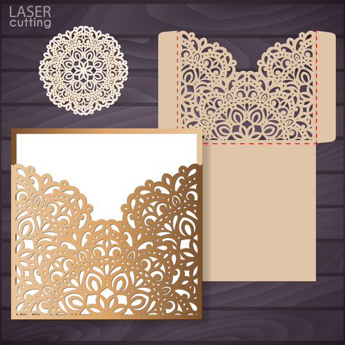 laser cutting floral decor design vector 03