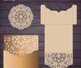 laser cutting floral decor design vector 06