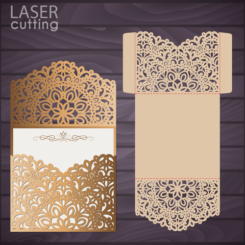 laser cutting floral decor design vector 07