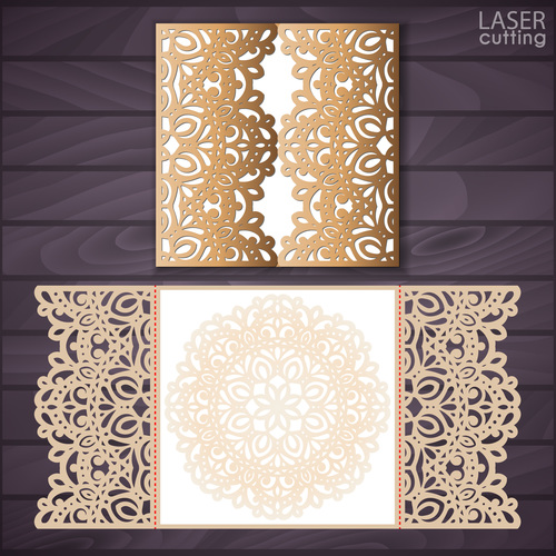 laser cutting floral decor design vector 08