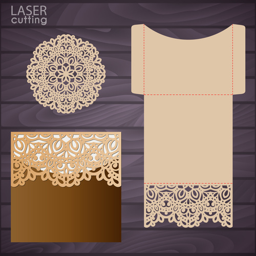 laser cutting floral decor design vector 09
