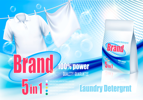 laundry detergent ad poster template vector 01