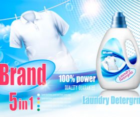 laundry detergent ad poster template vector 02