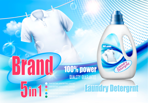 laundry detergent ad poster template vector 02