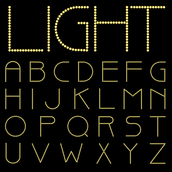 light alphabet vector design