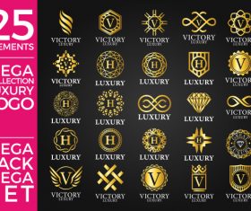 Collection Luxury Gold Logo - 25 elements vector
