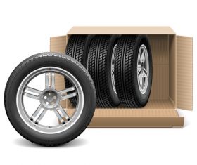 rires with paper box vector