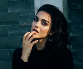 young woman posing outdoor Stock Photo