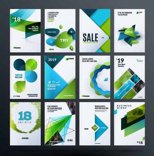 2018 with 2019 brochure cover vector template