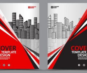 2019 company brochure cover red style vector