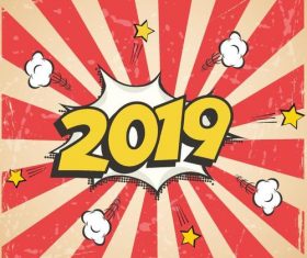 2019 vintage cartoon design vector