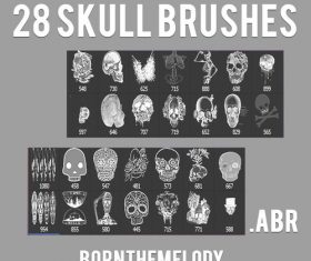 28 Kind Skull Photoshop Brushes