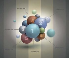 3D sphere business infographic vector 01