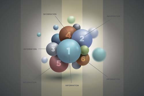 3D sphere business infographic vector 01