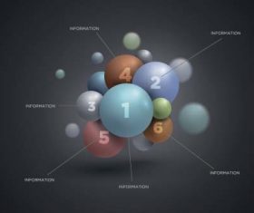 3D sphere business infographic vector 02
