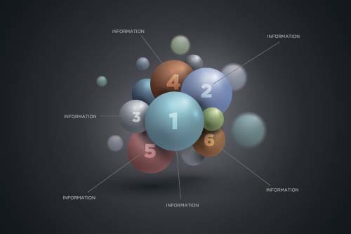 3D sphere business infographic vector 02