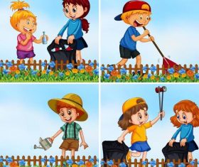 4 Kind In labor vector material