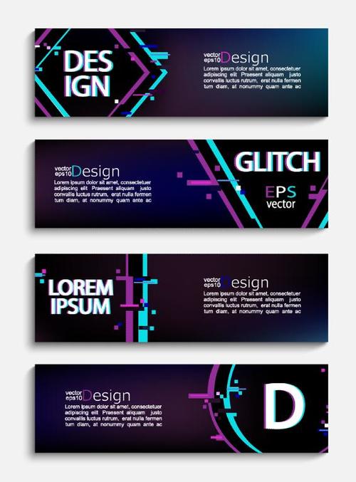 4 Kind banners template design vector