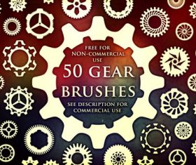 50 Kind Gear Photoshop Brushes