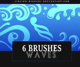6 Kind waves Photoshop Brushes