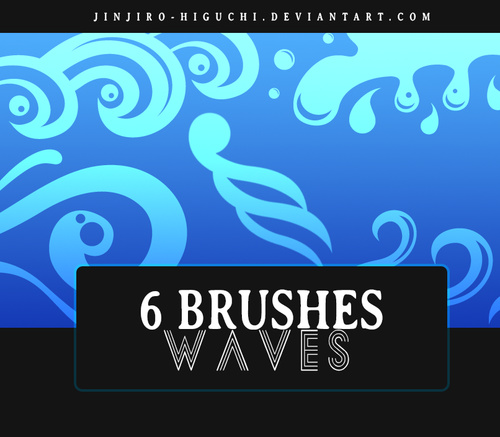 6 Kind waves Photoshop Brushes