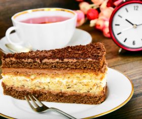 A piece of black forest cake Stock Photo