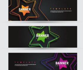 Abstract star banners template design vector