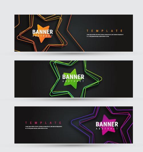 Abstract star banners template design vector