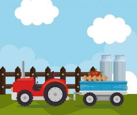 Agriculture with farm design vector material 01