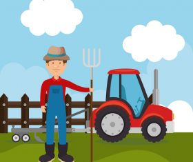 Agriculture with farm design vector material 10