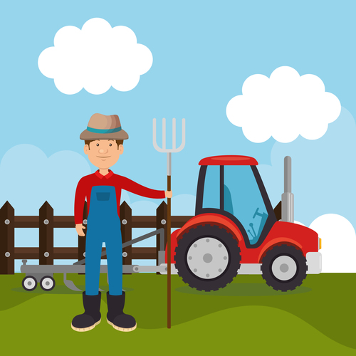 Agriculture with farm design vector material 10