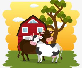 Agriculture with farm design vector material 11